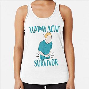 Vintage Tummy Ache Survivor, Tummy Ache Survivor, Funny Meme Quote , Stomachache IBS  (1) Racerback Tank Top