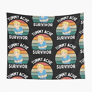 Vintage Tummy Ache Survivor Stomachache IBS Funny Quote Tapestry