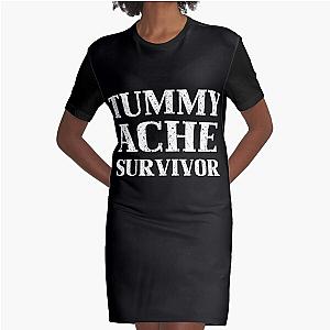 Tummy Ache Survivor Funny Vintage  Graphic T-Shirt Dress