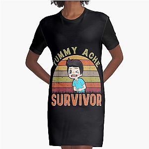 Vintage Tummy Ache Survivor, Tummy Ache Survivor, Stomachache IBS              Graphic T-Shirt Dress