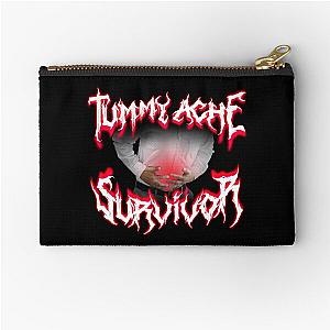 Tummy Ache Survivor Metal Design Zipper Pouch