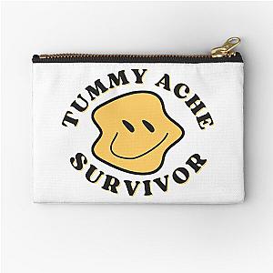 Tummy Ache Survivor Yellow Smiley Zipper Pouch