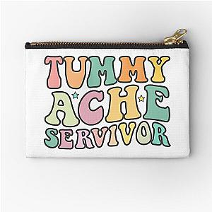 Vintage Tummy Ache Survivor Stomachache IBS Funny Men Women Zipper Pouch