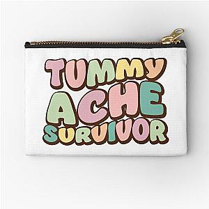 Tummy Ache Survivor Funky Lettering Design Zipper Pouch