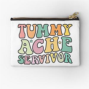 Vintage Tummy Ache Survivor Stomachache IBS Funny Men Women Zipper Pouch