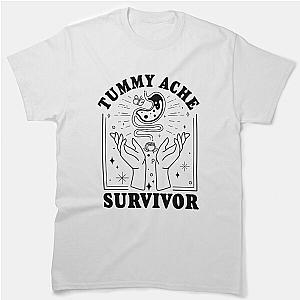 Vintage Minimalist Tummy Ache Survivor Funny Saying , Funny Men Woman Retro , Vintage   Classic T-Shirt