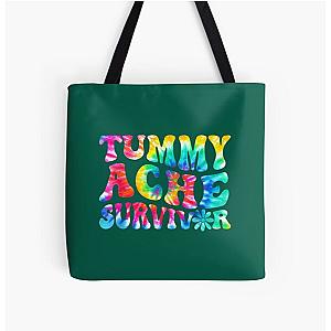 Tummy Ache Survivor Tie Dye , Vintage Tummy Ache Survivor, Tummy Ache Survivor, Stomachache All Over Print Tote Bag