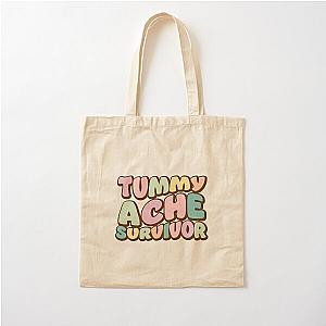 Tummy Ache Survivor Funky Lettering Design Cotton Tote Bag