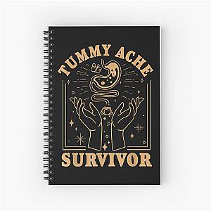 Vintage Minimalist Tummy Ache Survivor Funny Saying Spiral Notebook