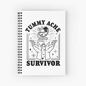 Vintage Minimalist Tummy Ache Survivor Funny Saying , Funny Men Woman Retro , Vintage   Spiral Notebook