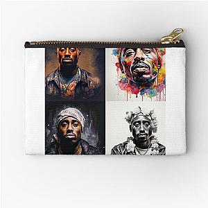 Tupac Multicolor Portrait Zipper Pouch