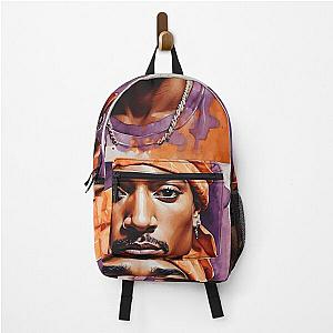 tupac shakur orange purple watercolor portrait Backpack