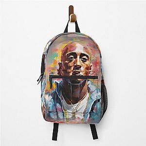 Tupac Shakur Blue Hoodie Backpack