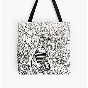 TV Head Saxophone Player All Over Print Tote Bag