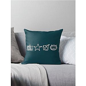 U2 - Zoo TV Symbols - White   Throw Pillow