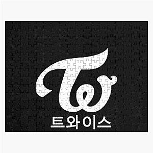Twice Kpop logo Hangul Black White Classic  Jigsaw Puzzle RB0809