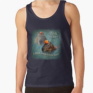 Think Twice? I Don&#039;t Even Think Once capybara word art Tank Top RB0809