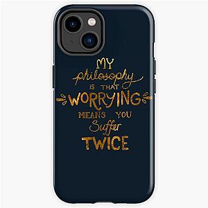 My Philosophy is that Worrying means you Suffer Twice Typography (Gold Version) iPhone Tough Case RB0809