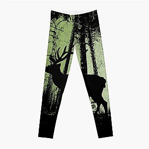 Twilight Leggings - Twilight Forest Wildlife Deer Stag Silhouette Leggings