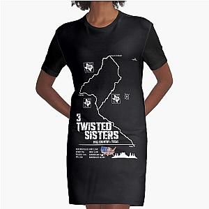 Three Sisters Twisted Sisters Texas Motorcycle Trail Map Sticker T-shirt 02 Graphic T-Shirt Dress