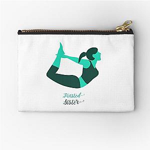 Yoga Twisted Sister Design Logo Zipper Pouch