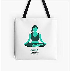 Yoga Twisted Sister Design Logo All Over Print Tote Bag