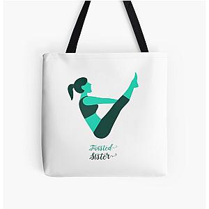 Yoga Twisted Sister Design Logo All Over Print Tote Bag