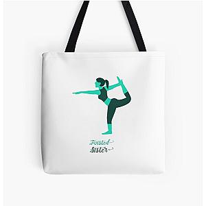 Yoga Twisted sister Design logo All Over Print Tote Bag