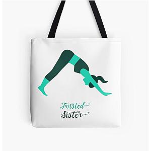 yoga Twisted Sister Design Logo All Over Print Tote Bag