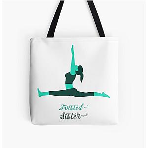 Yoga Twisted Sister Design Logo All Over Print Tote Bag