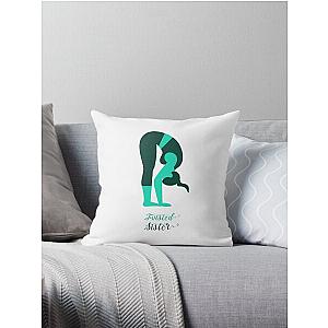 Yoga Twisted Sister Design logo Throw Pillow