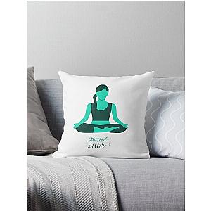 Yoga Twisted Sister Design Logo Throw Pillow