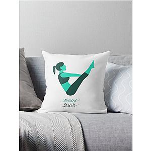 Yoga Twisted Sister Design Logo Throw Pillow