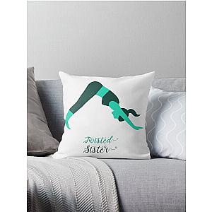 yoga Twisted Sister Design Logo Throw Pillow