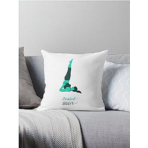 Yoga Twisted sister Design logo Throw Pillow