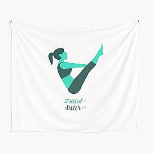 Yoga Twisted Sister Design Logo Tapestry