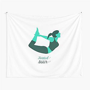 Yoga Twisted Sister Design Logo Tapestry