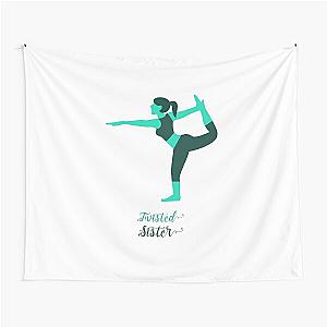 Yoga Twisted sister Design logo Tapestry