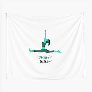 Yoga Twisted Sister Design Logo Tapestry