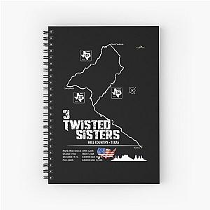 Three Sisters Texas Motorcycle Trail Map T-shirt Spiral Notebook