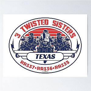 Three Sisters Texas Motorcycle Sticker T-shirt Poster