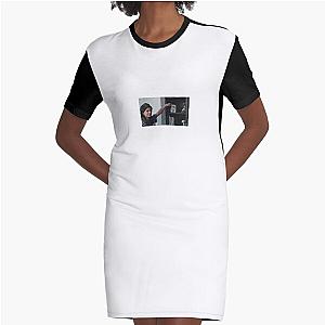 Kylie Jenner Framed Tygas Mugshot Graphic T-Shirt Dress