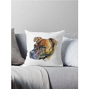 Tyga the Brindle Staffy Throw Pillow