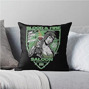 Type O Negative Blood Fire Saloon Front And Back Green The Popular Child's Band Has Long Hair To Show The Rock Style That Is Loved By The Audience Throw Pillow