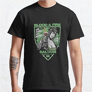 Type O Negative Blood Fire Saloon Front And Back Green The Popular Child's Band Has Long Hair To Show The Rock Style That Is Loved By The Audience Classic T-Shirt