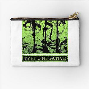 Type O Negative Ton Distressed Version The Popular Child's Band Has Long Hair To Show The Rock Style That Is Loved By The Audience Zipper Pouch