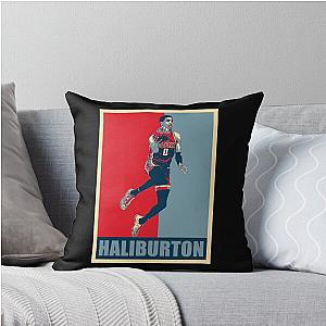 Tyrese Haliburton Layup Throw Pillow