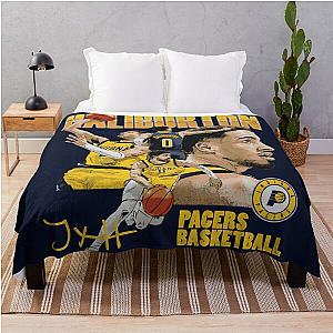 Tyrese Haliburton Pacers Basketball Throw Blanket