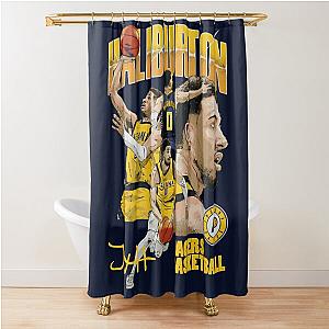 Tyrese Haliburton Pacers Basketball Shower Curtain