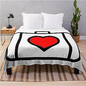 U2 Inspired Red Heart in Suitcase Throw Blanket